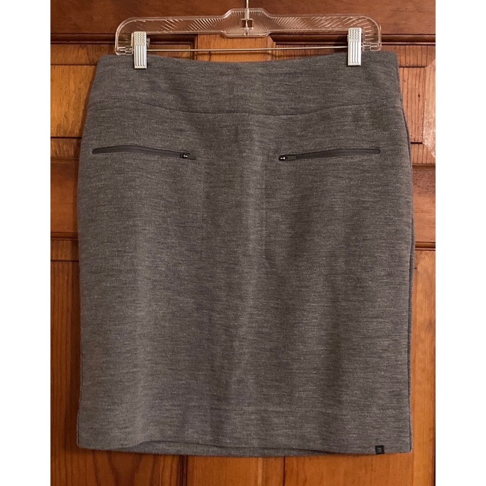 Merrell Womens M Gray Arcadian Shadow Heather Pull On Knit Zipper Pocket Skirt